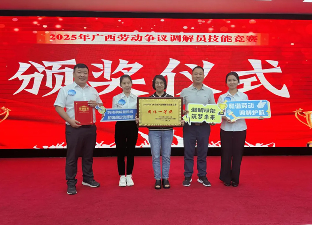 2025年廣西勞動爭議調(diào)解員技能競賽在南寧市舉辦 梧州市代表隊(duì)榮獲團(tuán)體一等獎(jiǎng)（第一名）